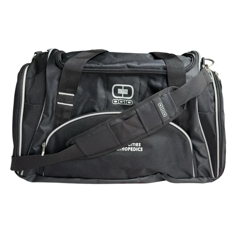OGIO Crunch Duffle Bag In Black Has An Embroidery Luggage Travel Gym Workout NEW